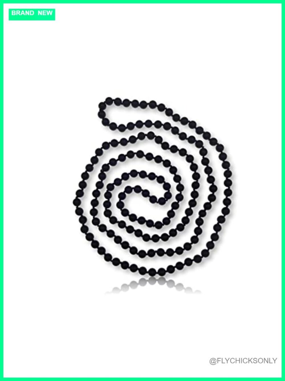 Matte Black Onyx Beaded Necklace 60 Inch Hand Knotted Mala